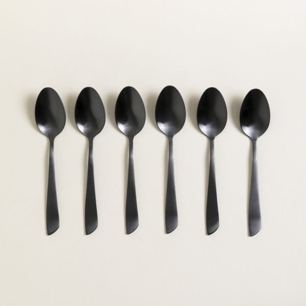 SET X 6 UTENSILIOS DE MESA LISBOA NEGRO MATE 15CM