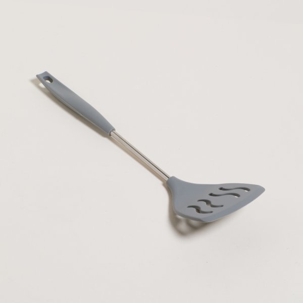 ESPATULA ACANALADA DE SILICONA Y ACERO GREY 40 CM — imagen 1