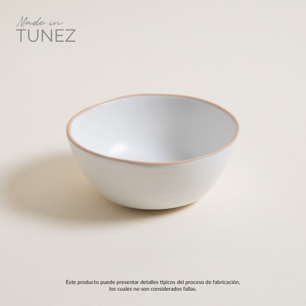 BOWL MONASTIR BLANCO BORDE NATURAL 15 CM