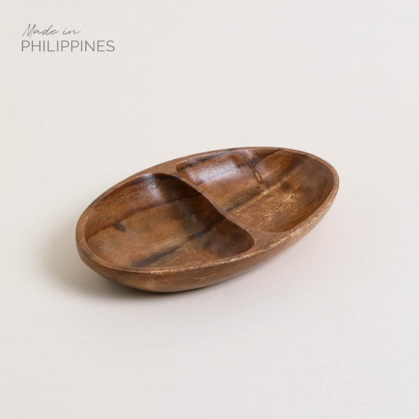 COPETINERO ACACIA MANILA 2 DIVISIONES 26X15 CM