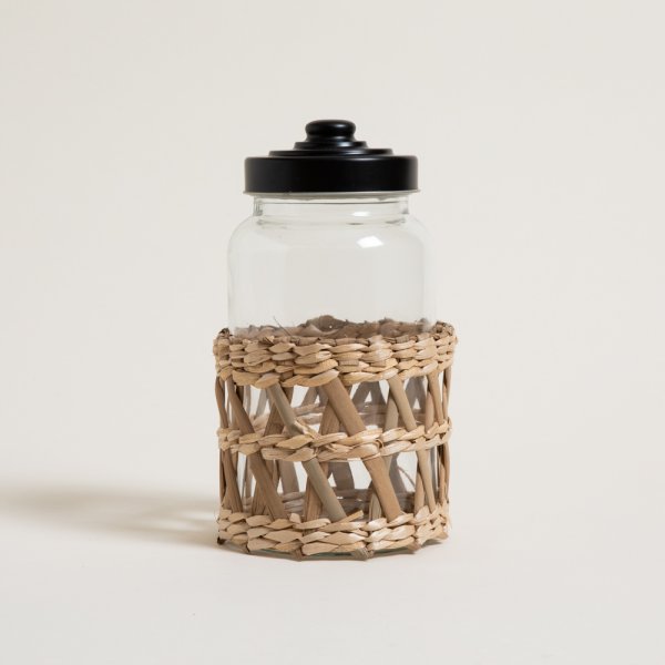 FRASCO DE VIDRIO MALLA DE MIMBRE 1500 ML — imagen 1