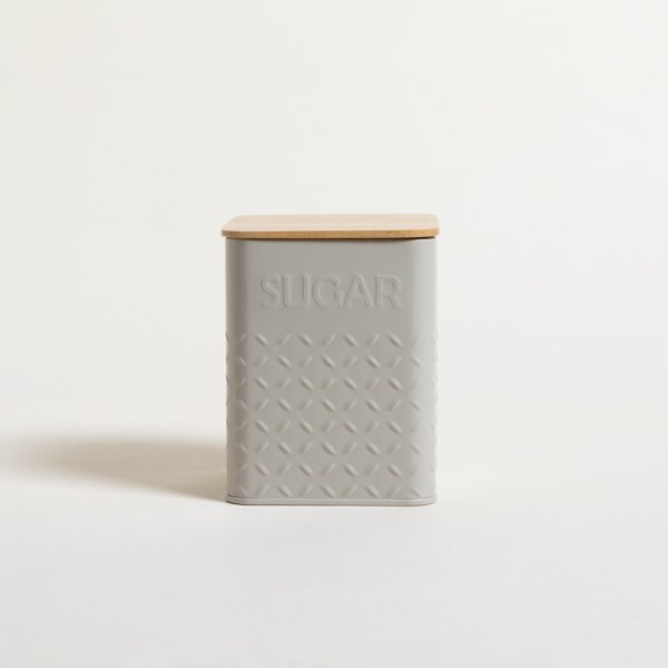 LATA CUADRADA TAPA BAMBOO GREY SUGAR 11,5X14,5 CM — imagen 1
