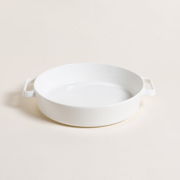 FUENTE PARA HORNO REDONDA DE PORCELANA 26X6 CM