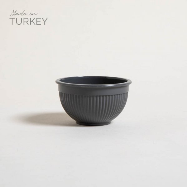 BOWL DE PLASTICO CON MALLA LINEAS HORIZONTALES GRIS 270 ML