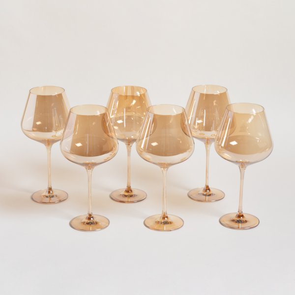 SET X 6 COPAS LINEA DORÉ BASE ANCHA 750 ML — imagen 1