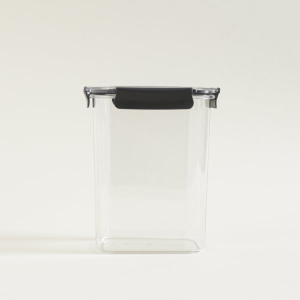 TUPPER RECTANGULAR DE ACRILICO Y CIERRE HERMETICO GRIS 4000ML