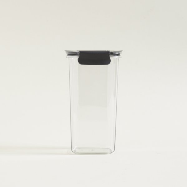 TUPPER RECTANGULAR DE ACRILICO Y CIERRE HERMETICO GRIS 1650ML