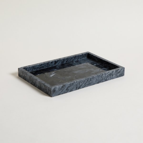 BANDEJA RECTANGULAR ANDHRA DE MARMOL NEGRO 30X20 CM