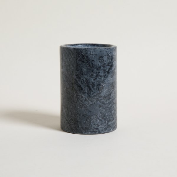 PORTA UTENSILIOS ANDHRA DE MARMOL NEGRO 16X11 CM