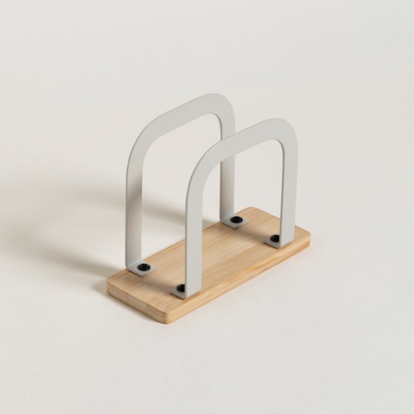 SERVILLETERO GRIS VERTICAL BASE BAMBOO 15X6X11,5 CM