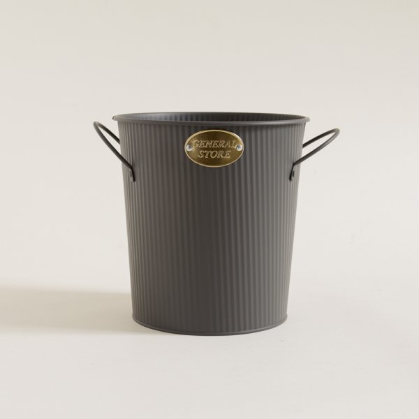 FRAPERA DE METAL GRIS CON ASAS GENERAL STORE 20X20X17 CM