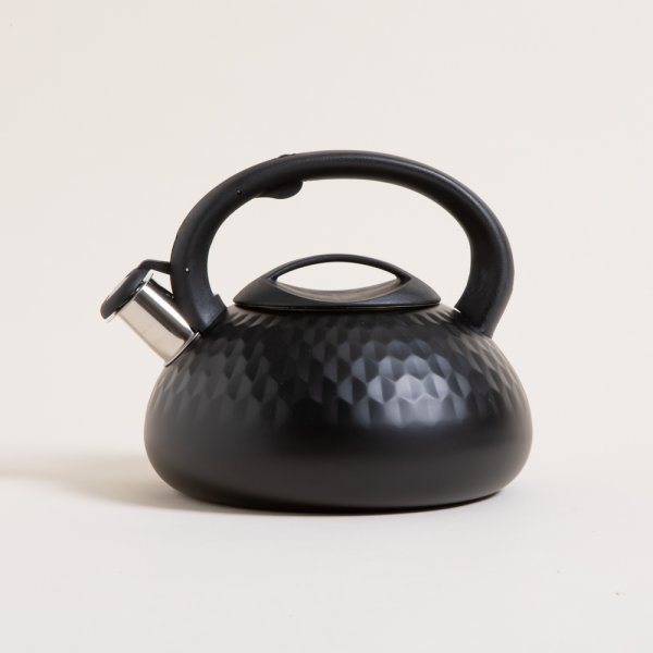 PAVA SILBADORA ROMBOS NEGRO MATE 3 L — imagen 1