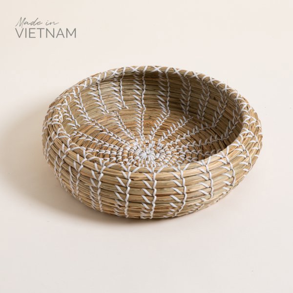 BOWL DE SEAGRASS CON BLANCO 37X13 CM