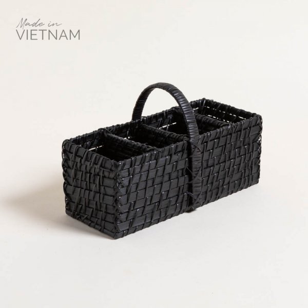 PORTA UTENSILIOS DE 4 CAVIDADES VINH NEGRO 27X11X10 CM