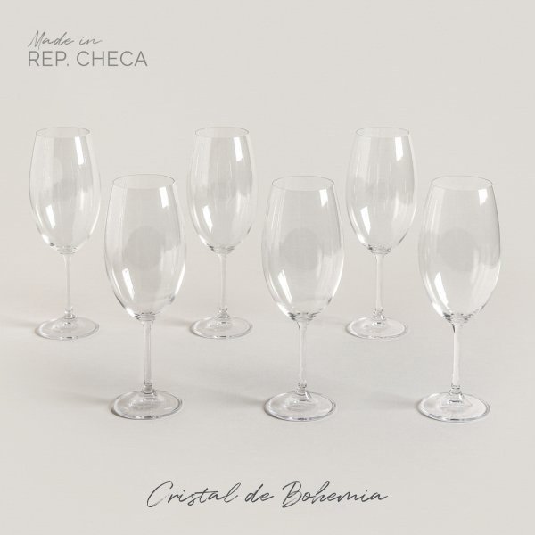 SET X 6 COPAS DE CRISTAL DE BOHEMIA MILVUS 400 ML