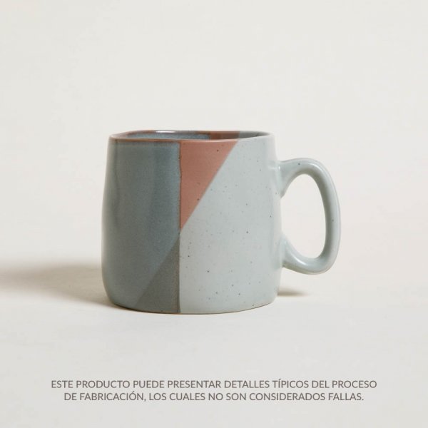 MUG RECTO BAJO COLORES PASTEL BORDE ROSA 505 ML