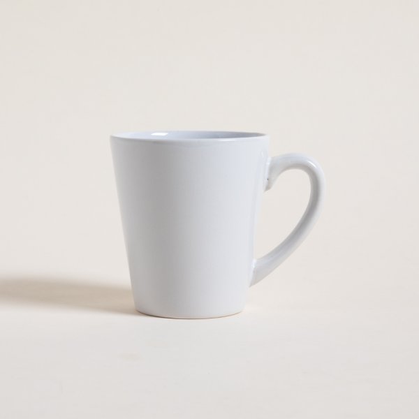 MUG DE CERAMICA BLANCA CONICO 350 ML