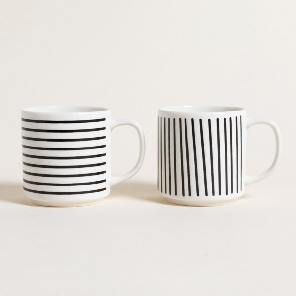 MUG SURTIDO LINEAS HORIZONTALES/VERTICALES 350 ML