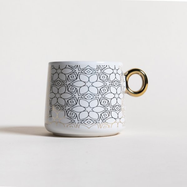 MUG FLOWERS ASA DORADA 440 ML