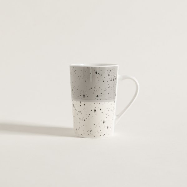 MUG DE PORCELANA TERRAZO GREY AND CREAM 435 ML