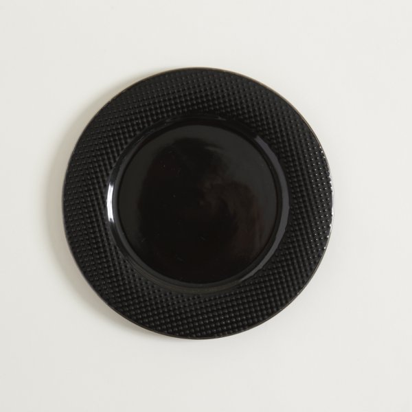PLATO PLAYO ABU DHABI NEGRO BORDE DORADO 26,6 CM