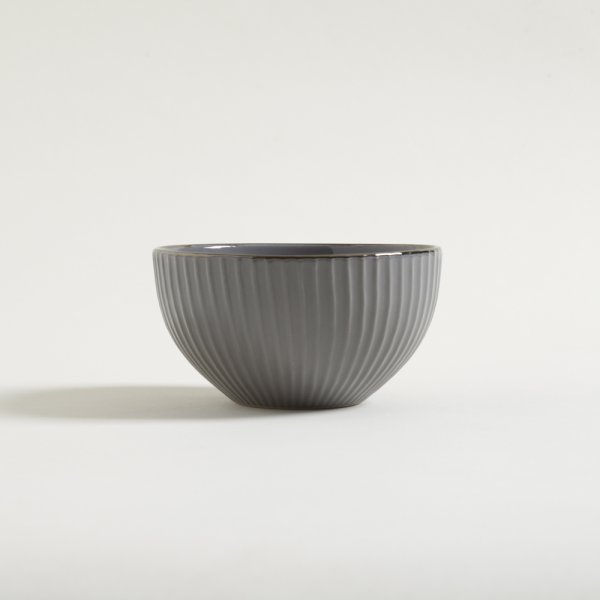 BOWL ABU DHABI GRIS BORDE DORADO 14,6 CM