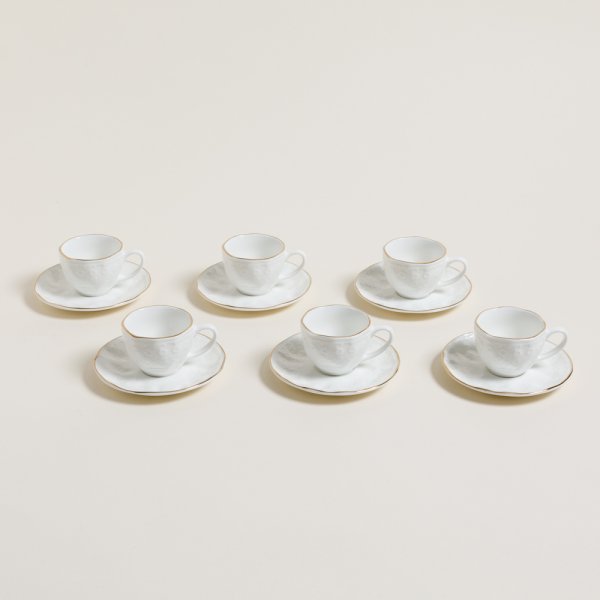 TAZA Y PLATO DE CAFÉ MONTERREY BORDE BORADO 100 ML