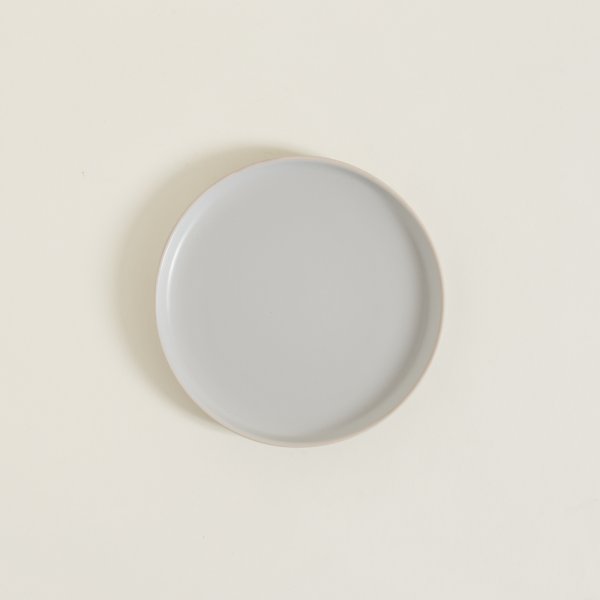 PLATO DE POSTRE CHENINI GRIS  BORDE NATURAL 20 CM