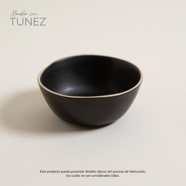 BOWL MONASTIR NEGRO CON BORDE NATURAL 15 CM