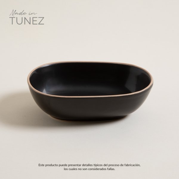 BOWL ZARZIS NEGRO CON BORDE NATURAL 18.5X13.5 CM