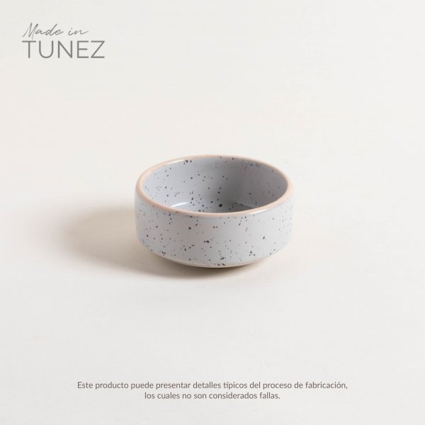 MINI BOWL TOZEUR GRIS DOTS CON BORDE NATURAL 10 CM