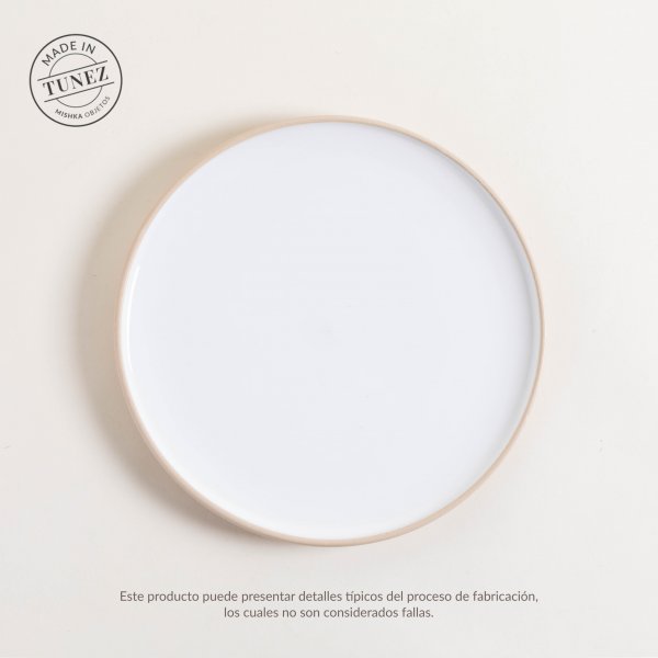 PLATO PLAYO KORBA BLANCO BRILLANTE CON BEIGE 27 CM