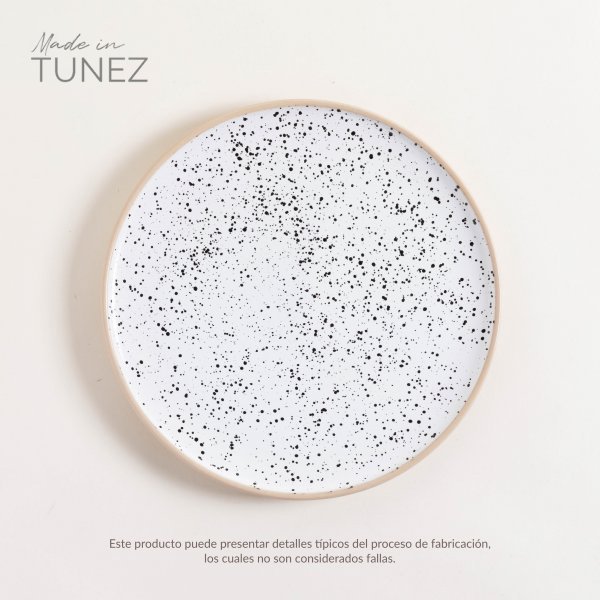 PLATO PLAYO KORBA BLANCO DOTS CON BEIGE 27 CM