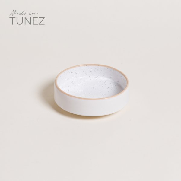 BOWL TOZEUR NEO BLANCO DOTS BORDE NATURAL 15 CM