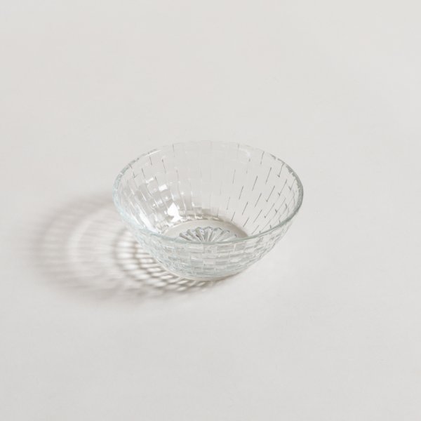 BOWL DE VIDRIO DISEÑO RATAN 13X5 CM