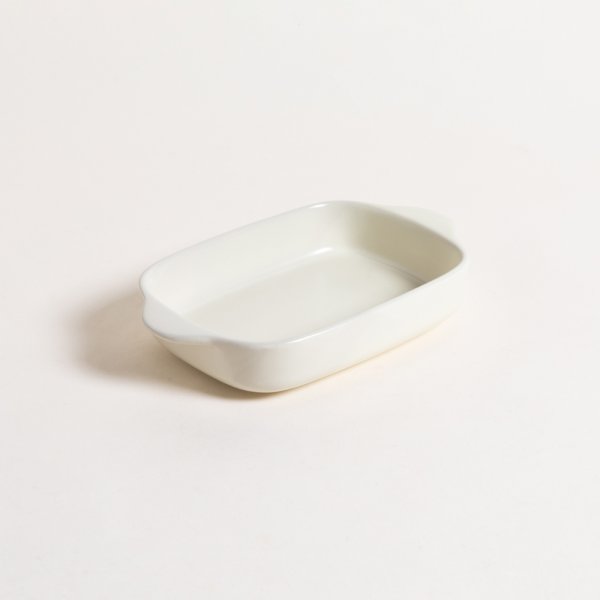 FUENTE RECTANGULAR DE CERAMICA CREAM 22,5X13,5X4,5 CM