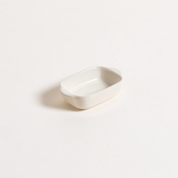 MINI DIP DE CERAMICA RECTANGULAR CREAM 9X5,5 CM