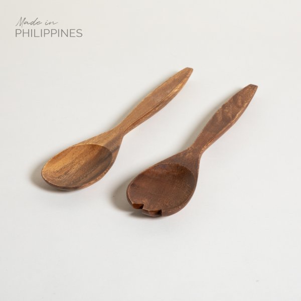 SET CUCHARA Y TENEDOR ACACIA MANILA MANGO PUNTA 25,4 CM