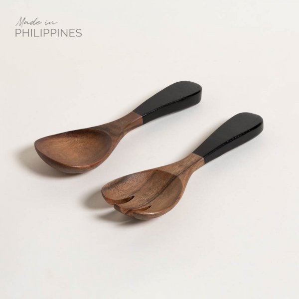 SET CUCHARA Y TENEDOR ACACIA MANILA BLACK 25,5 CM