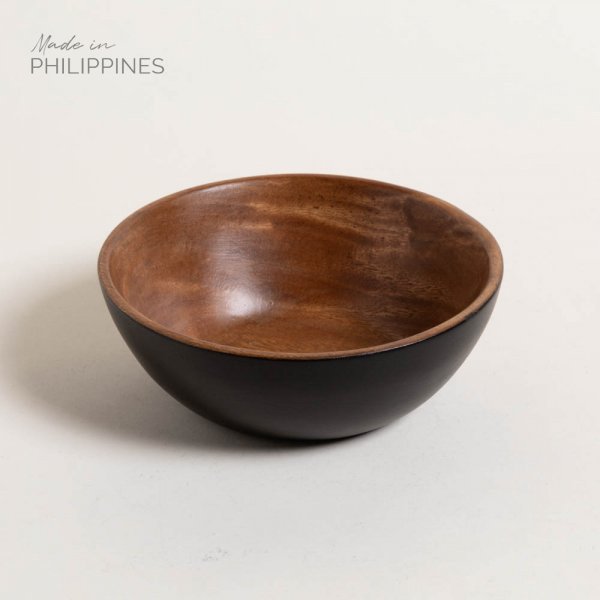 CUENCO REDONDO ACACIA MANILA BLACK 20X8 CM