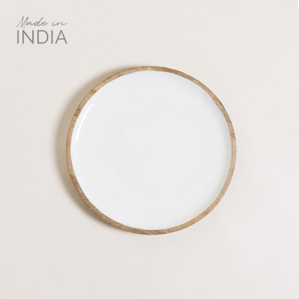 PLATO DE MADERA ESMALTADA SAHA 30 CM — imagen 1