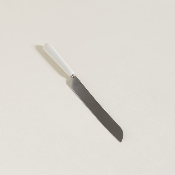 CUCHILLO DE ACERO MANGO DE CERAMICA BLANCO 27 CM