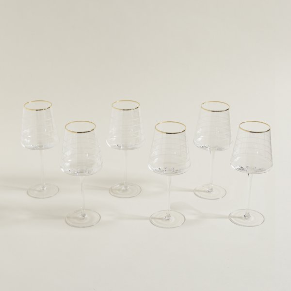 SET X 6 COPAS OLIVIA CUADRILLE 500 ML