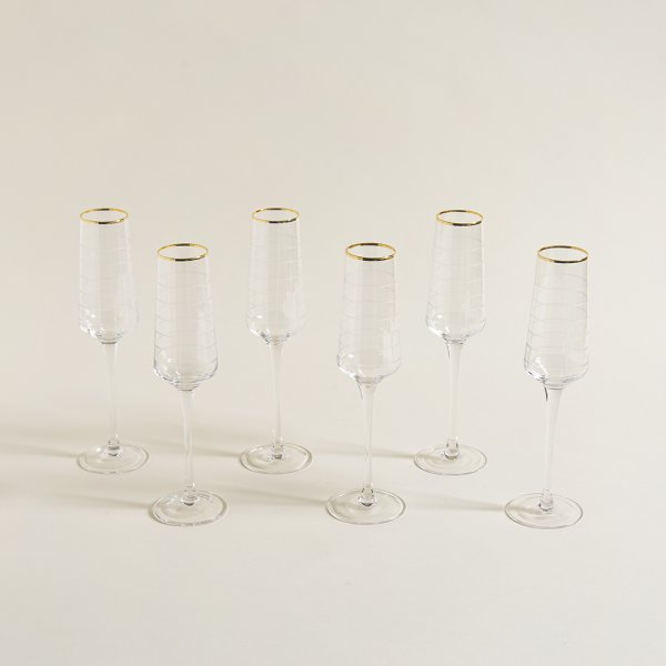 SET X 6 COPAS CHAMPAGNE OLIVIA CUADRILLE 250 ML