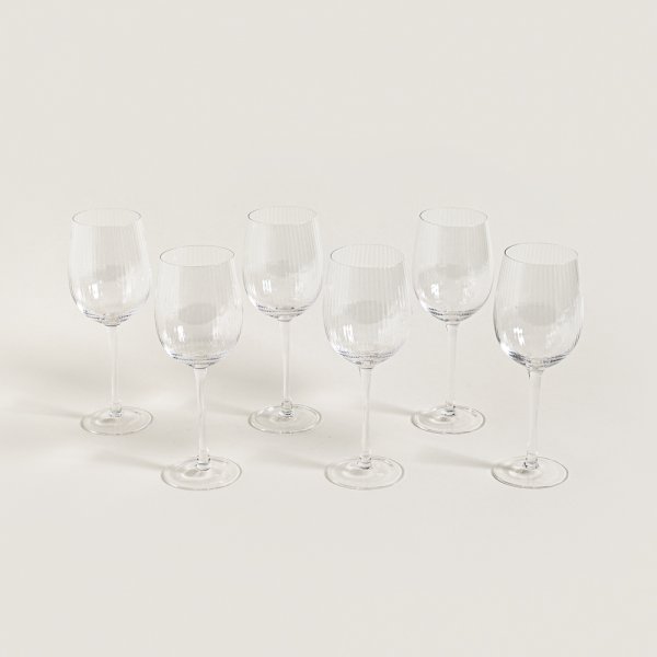 SET X 6 COPAS DE VIDRIO RAYAS