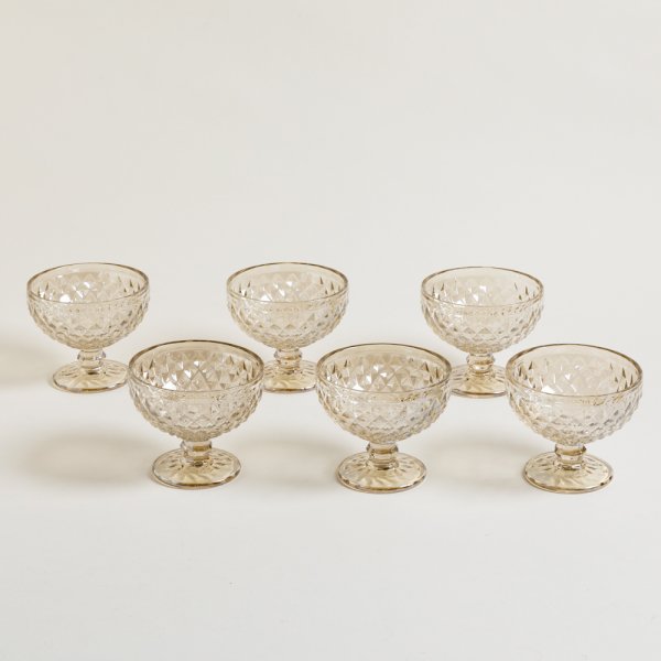 SET X 6 COMPOTERAS COLOR CHAMPAGNE DIAMANTE 350 ML