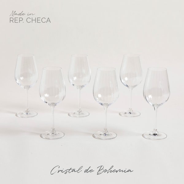 SET X 6 COPAS DE CRISTAL DE BOHEMIA SARAH WATERFALL 400 ML
