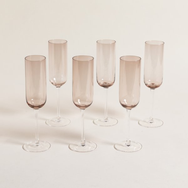 SET X 6 COPAS DE CHAMPAGNE FLORENCIA BROWN