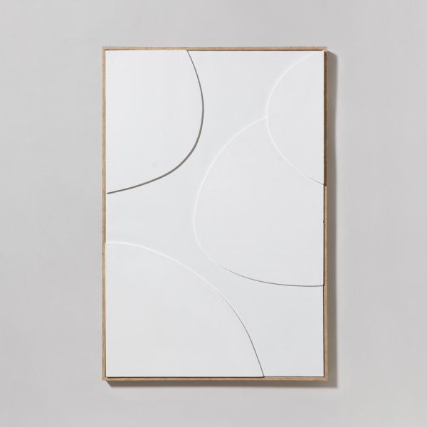CUADRO CURVES WHITE 62X92 CM