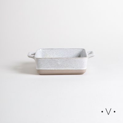 FUENTE CUADRADA PARA HORNO CREAM 19 CM *VASSA